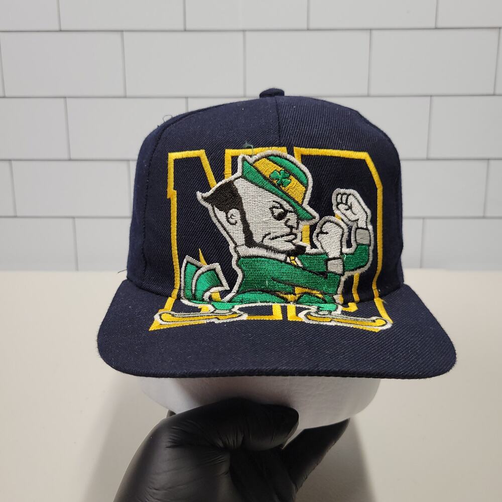 Vintage Notre Dame Fighting Irish Monster Logo Snapback Hat Wool Blend NCAA